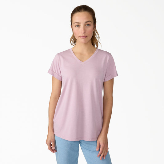 Women's Cooling Performance Short Sleeve V-Neck T-Shirt - Mauve Shadow Heather (VSH)