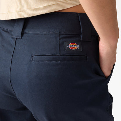 Women's Super Flex Flat Front Shorts, 9" - Dark Navy (0DN)