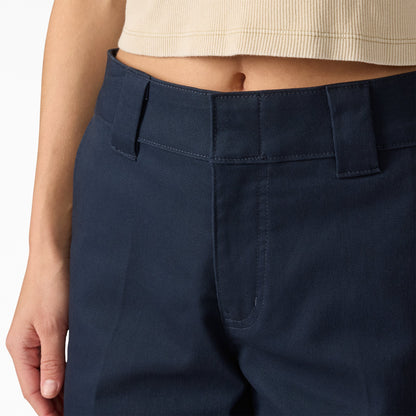 Women's Super Flex Flat Front Shorts, 9" - Dark Navy (0DN)
