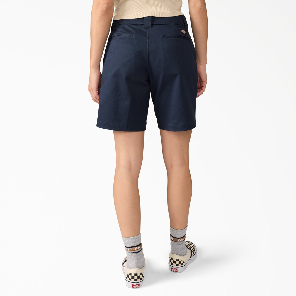 Women's Super Flex Flat Front Shorts, 9" - Dark Navy (0DN)