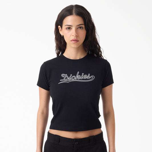 Women's Loose Wave Short Sleeve T-Shirt - Black (BLK)