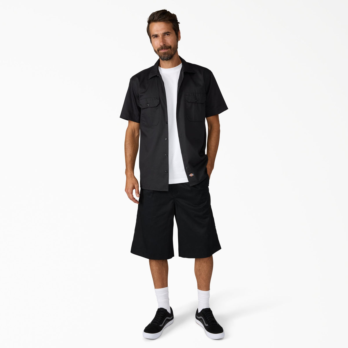 Hemp Twill Work Shorts, 13" - Black (BLK)