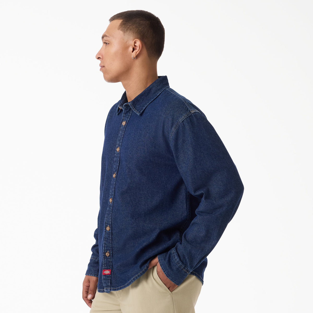 Lightweight Long Sleeve Denim Shirt - Dark Indigo (0DD)