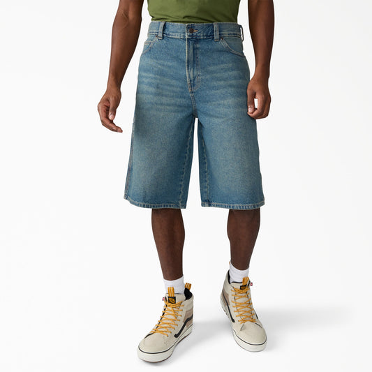 958 Loose Short Jeans, 13" - Khaki Tinted Blue (L23)