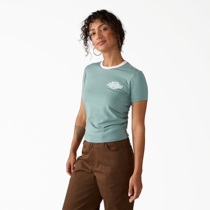 Women's Plainville Ringer T-Shirt - Stormy Sea (L37)