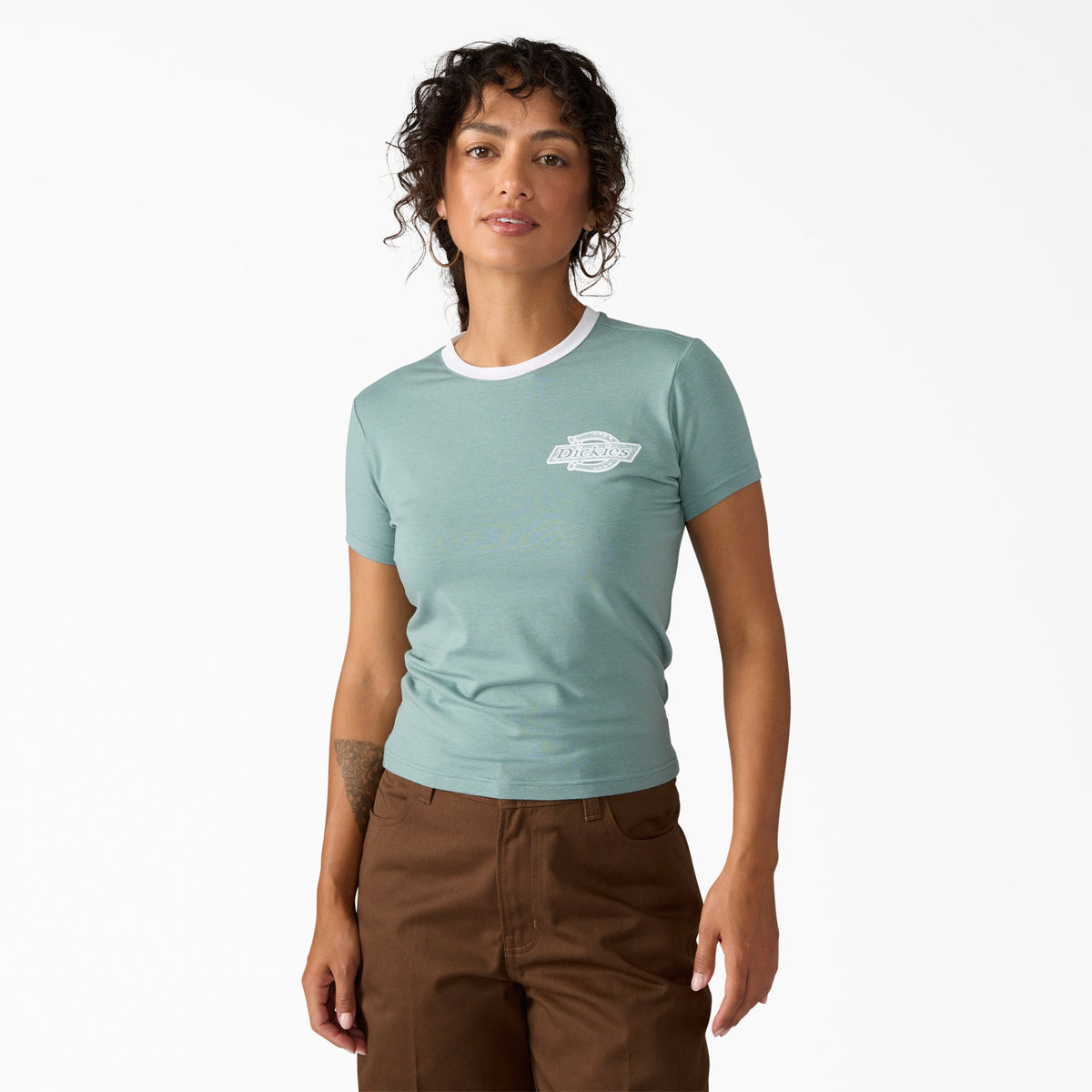 Women's Plainville Ringer T-Shirt - Stormy Sea (L37)