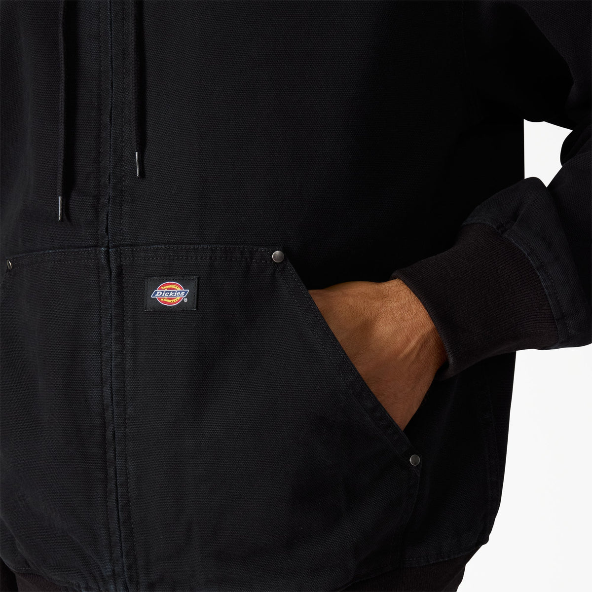 Unlined Canvas Hooded Bomber - Black (BLK)