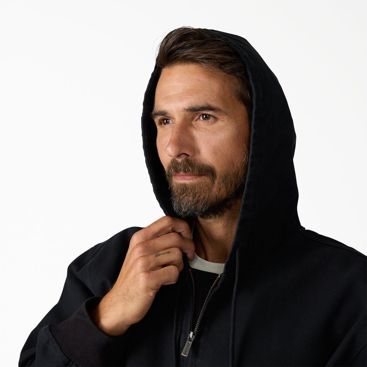 Unlined Canvas Hooded Bomber - Black (BLK)