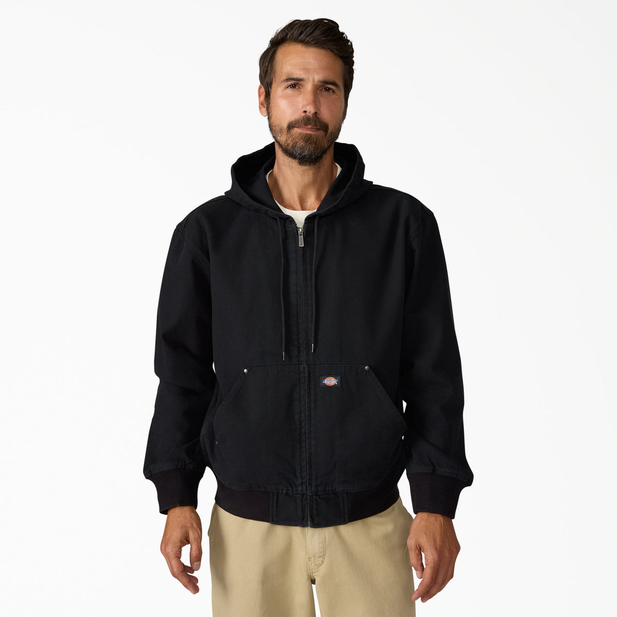 Unlined Canvas Hooded Bomber - Black (BLK)