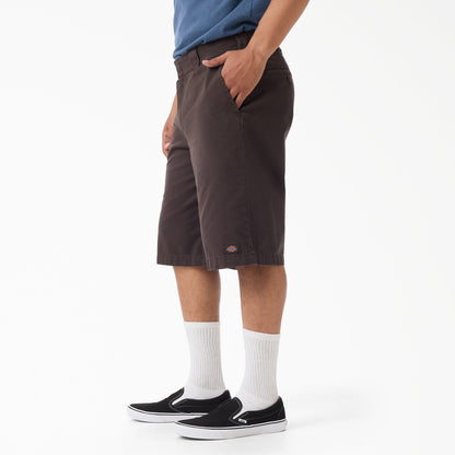 Worn In Loose Work Shorts, 13" - Dark Brown (0DB)