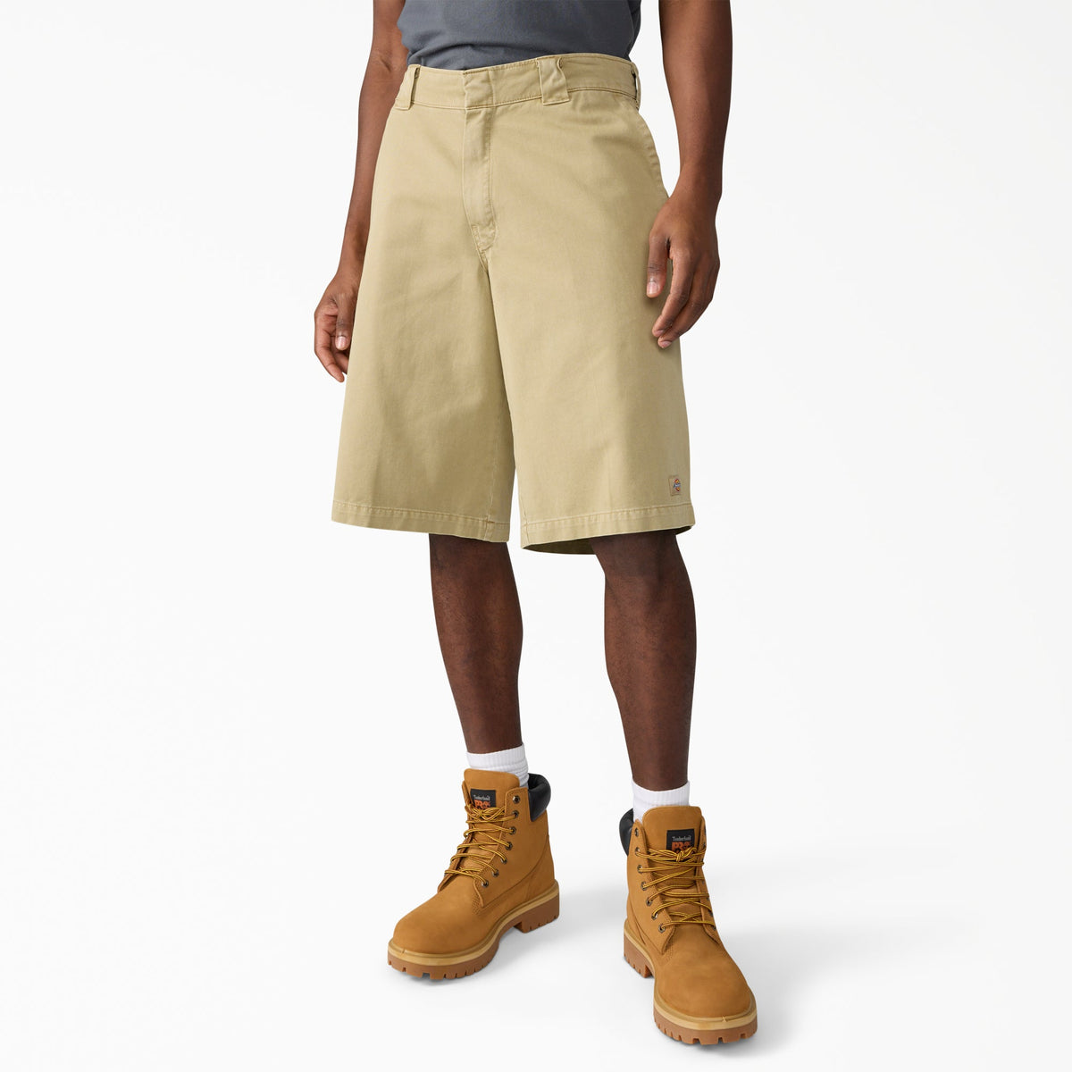 Worn In Loose Work Shorts, 13" - Khaki (KHK)