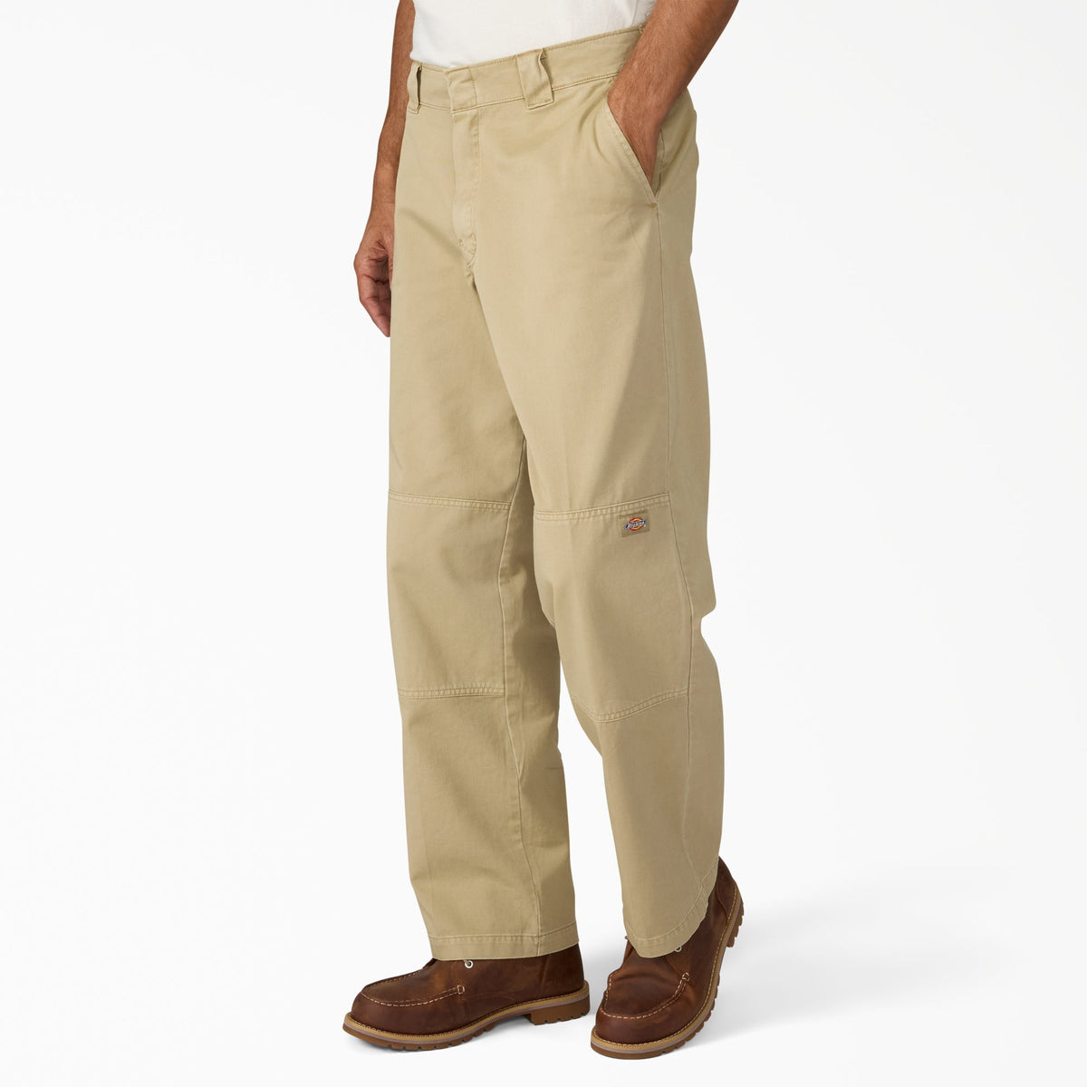 Worn In Double Knee Work Pants - Khaki (KHK)