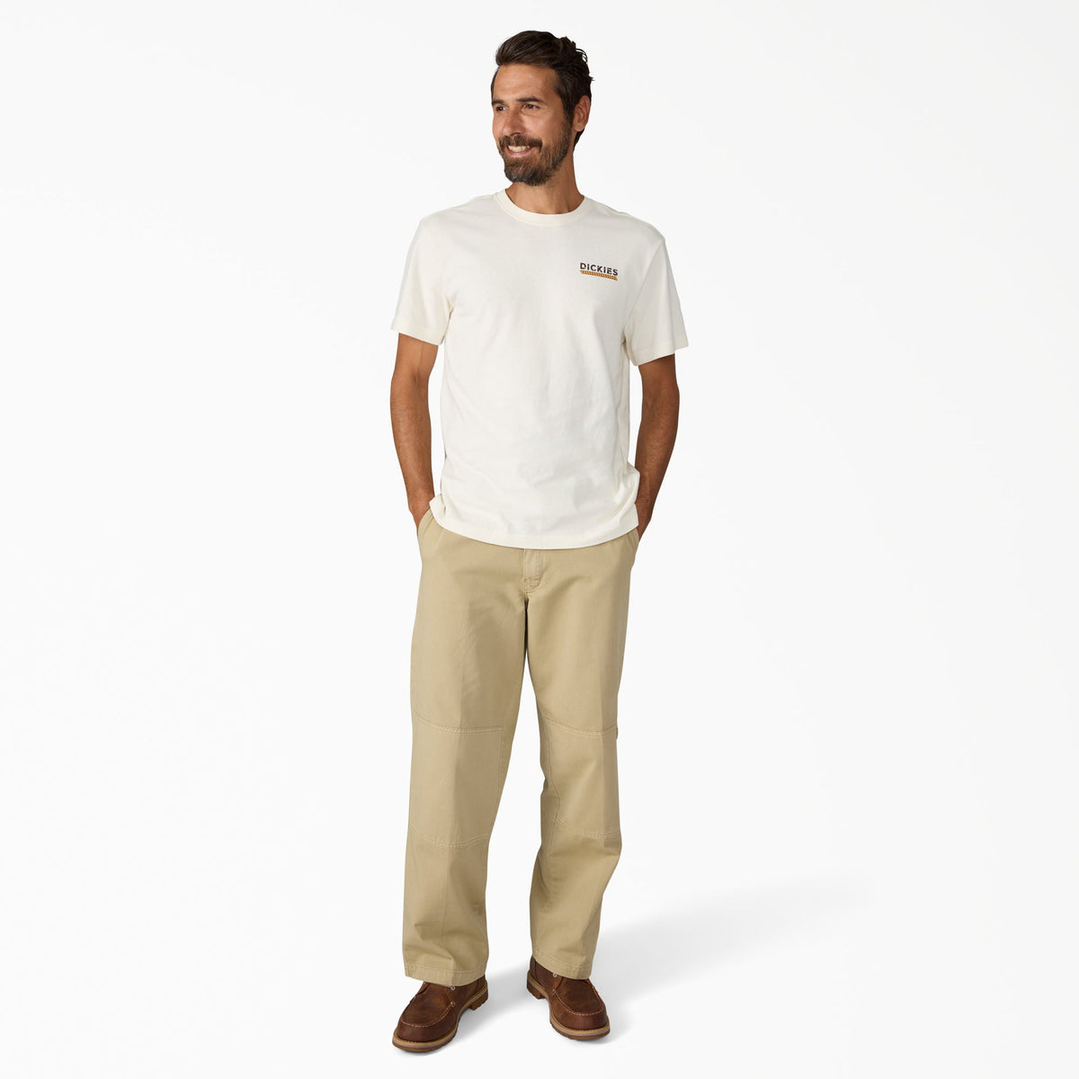 Worn In Double Knee Work Pants - Khaki (KHK)