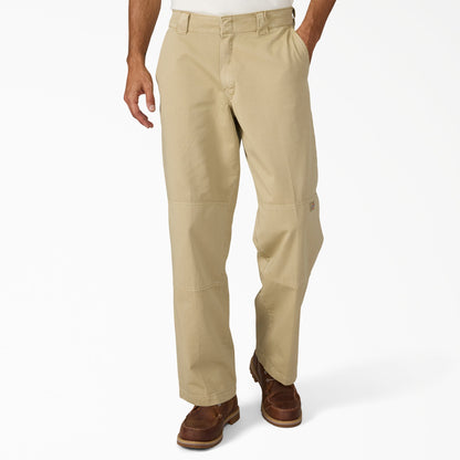 Worn In Double Knee Work Pants - Khaki (KHK)
