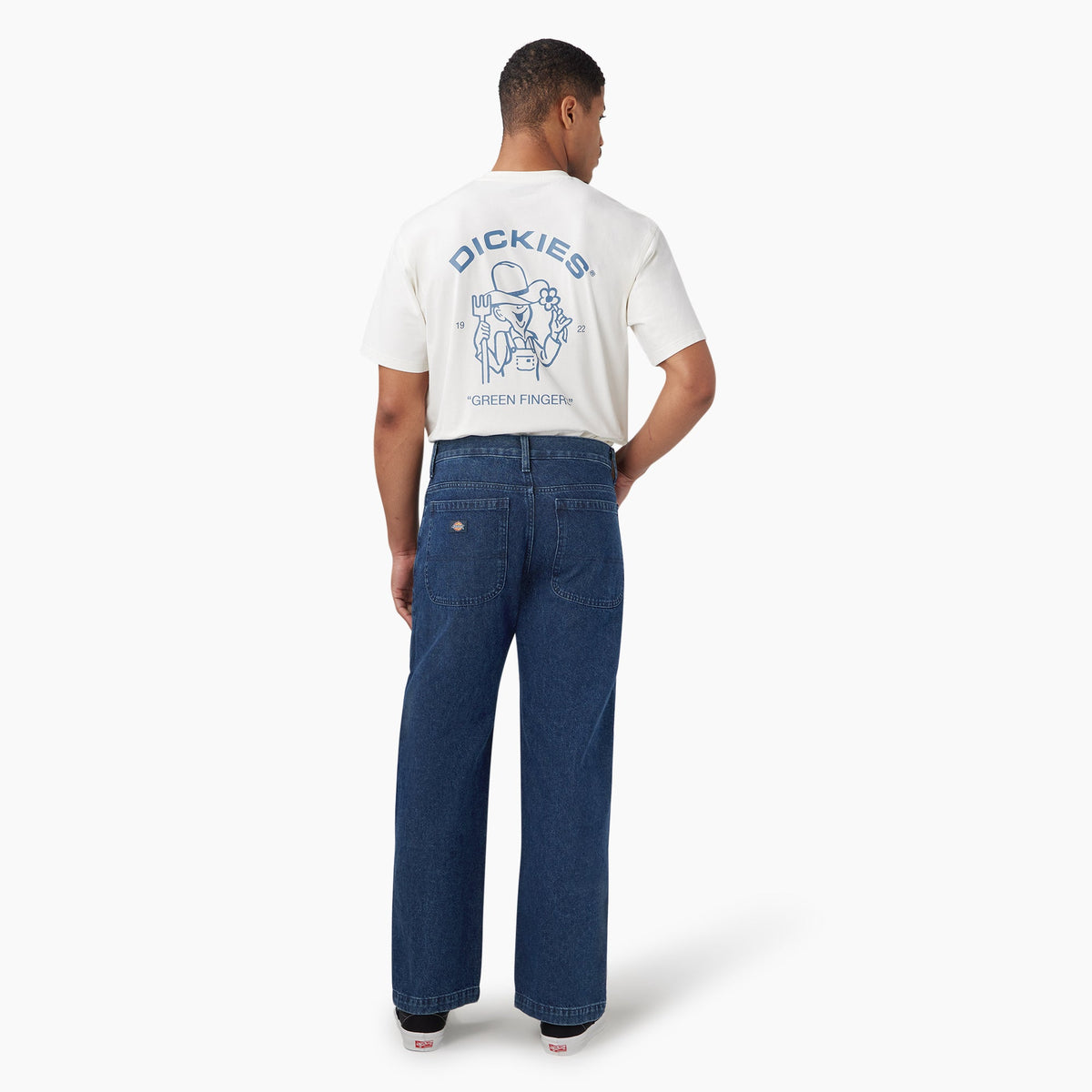 Loose Fit Double Knee Jeans - Stonewashed Indigo Blue (SNB)