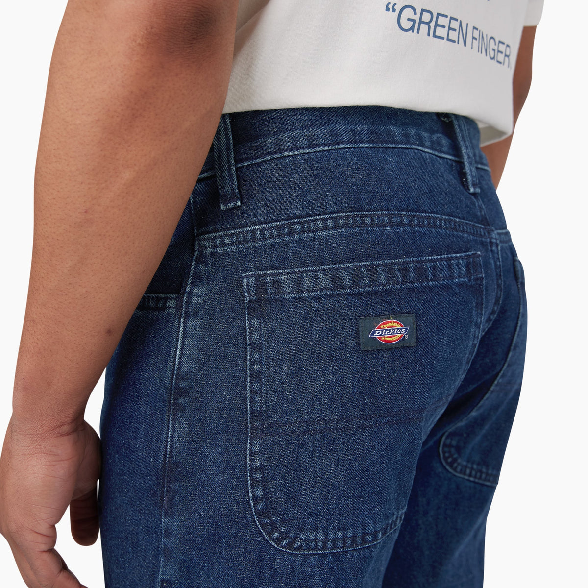 Loose Fit Double Knee Jeans - Stonewashed Indigo Blue (SNB)