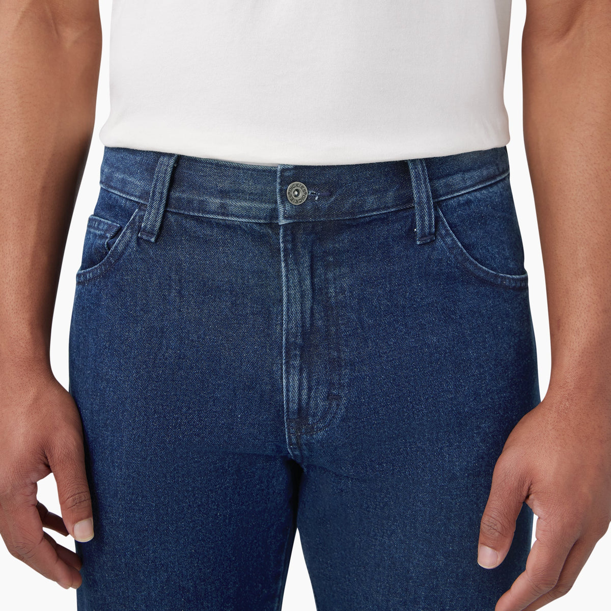Loose Fit Double Knee Jeans - Stonewashed Indigo Blue (SNB)