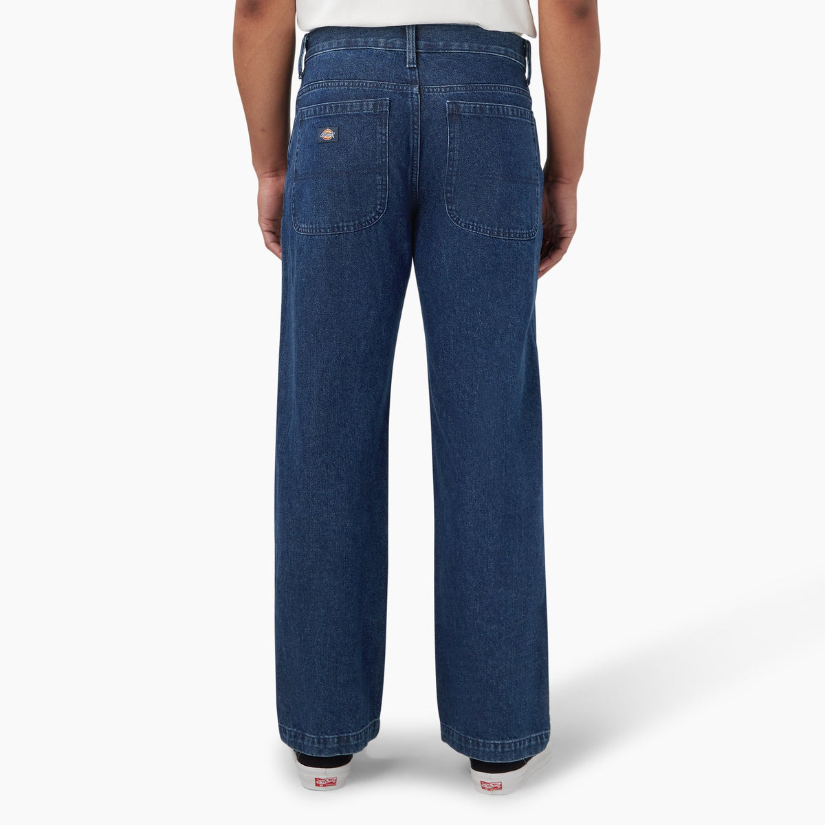 Loose Fit Double Knee Jeans - Stonewashed Indigo Blue (SNB)