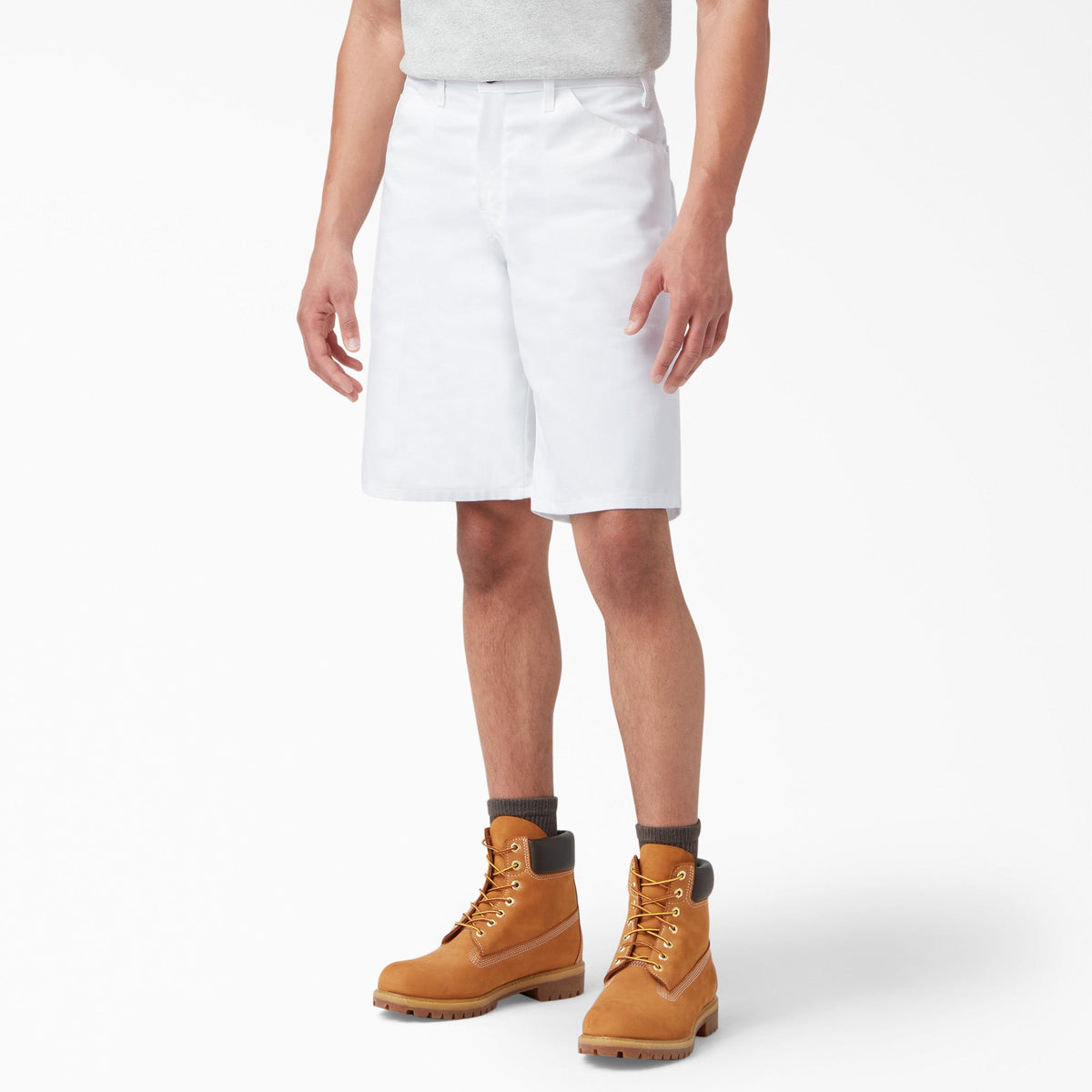 Relaxed Fit Carpenter Painter Shorts, 11" - White (WH)