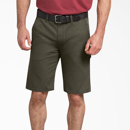 FLEX Regular Fit Duck Carpenter Shorts, 11" - Stonewashed Moss Green (SMS)