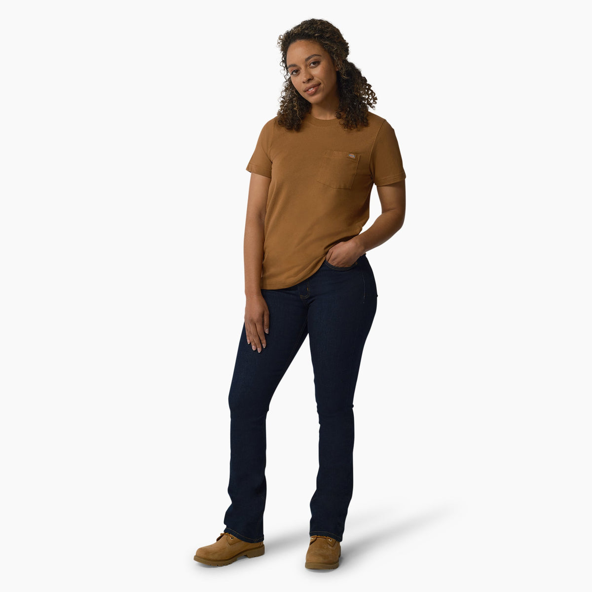 Women's Heavyweight Short Sleeve Pocket T-Shirt - Brown Duck (BD)