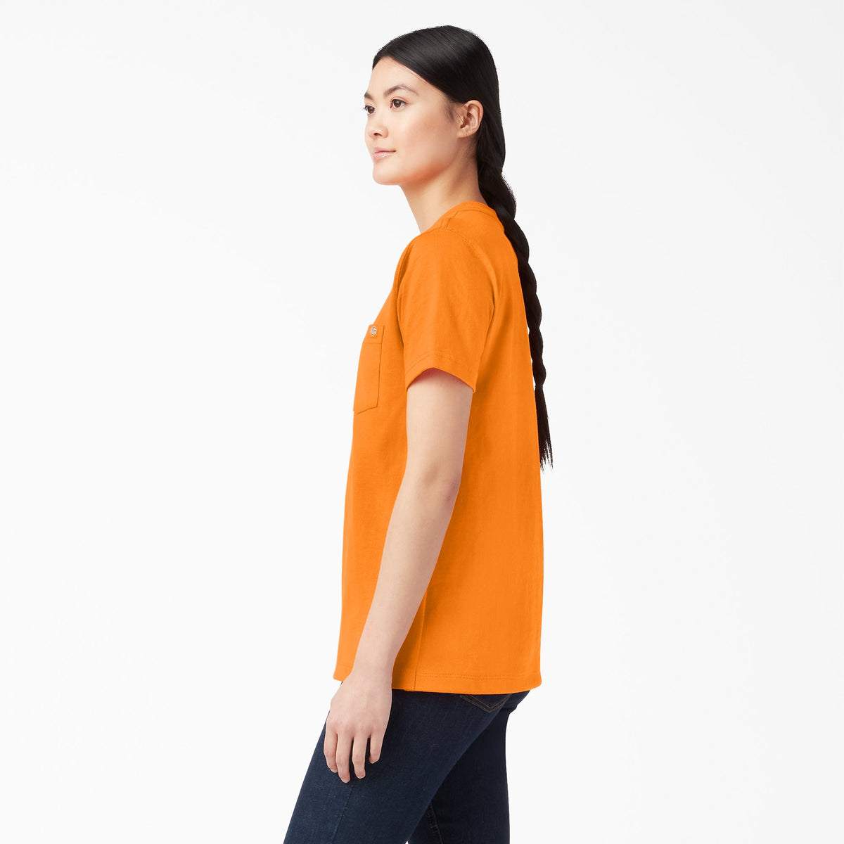 Women's Heavyweight Short Sleeve Pocket T-Shirt - Orange (OR)