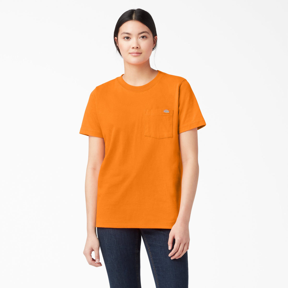 Women's Heavyweight Short Sleeve Pocket T-Shirt - Orange (OR)