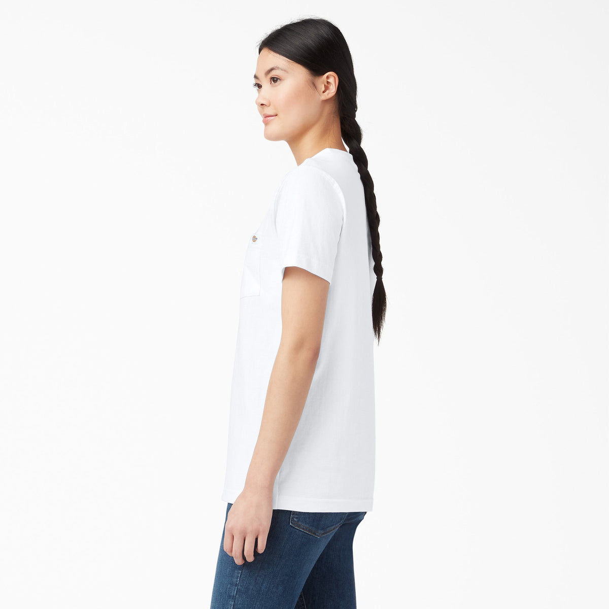 Women's Heavyweight Short Sleeve Pocket T-Shirt - White (WH)