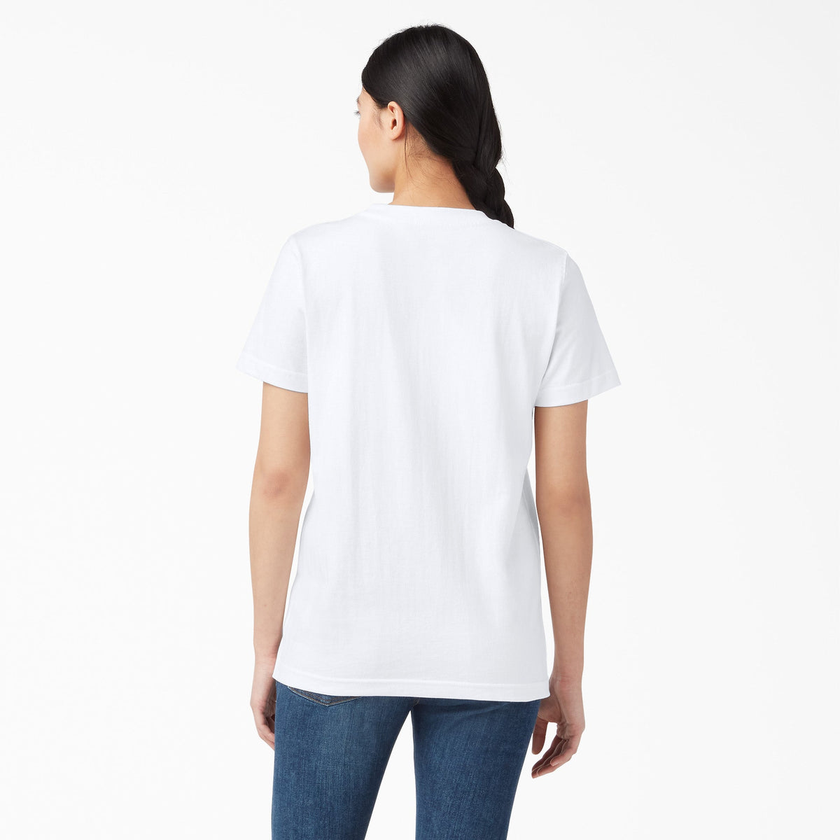 Women's Heavyweight Short Sleeve Pocket T-Shirt - White (WH)
