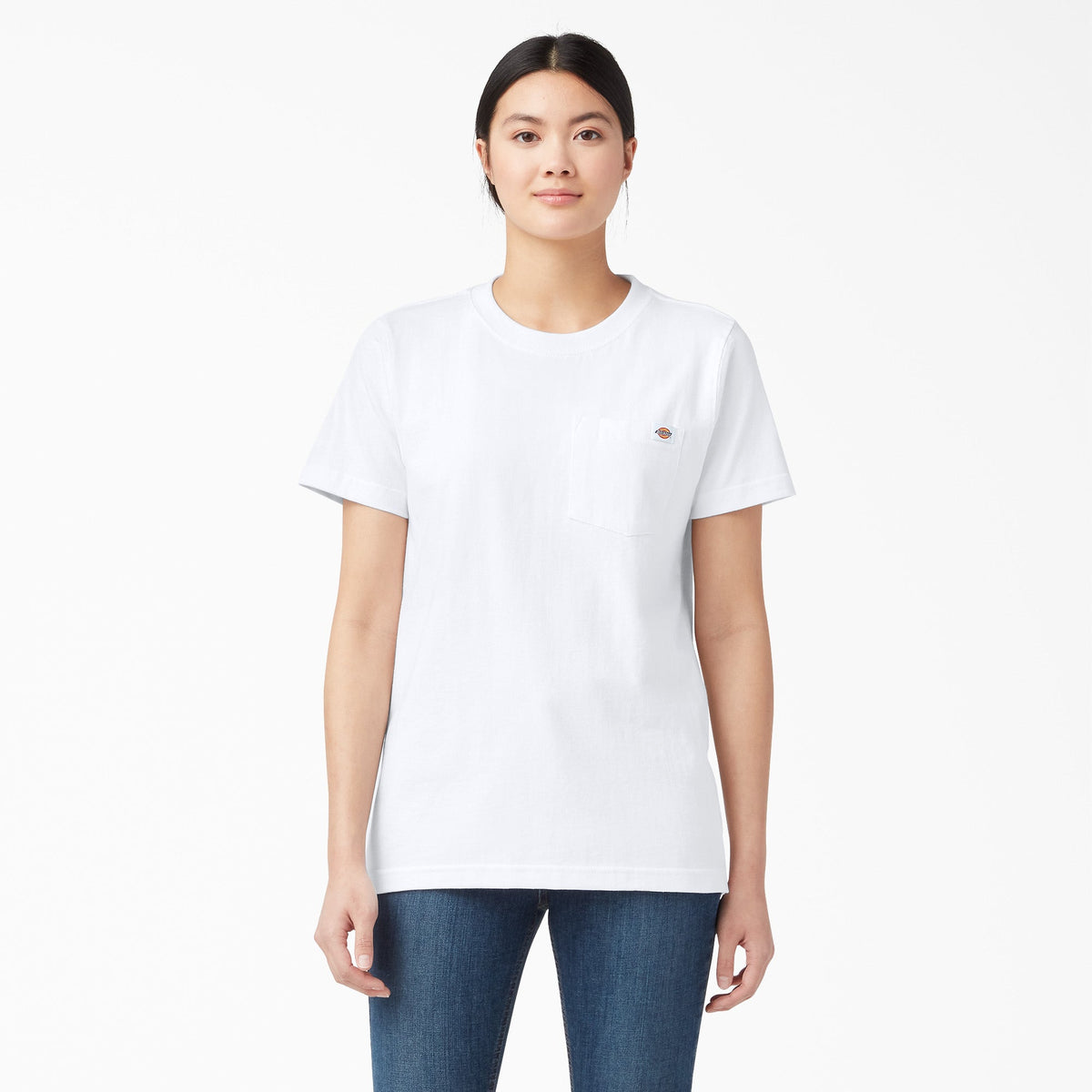 Women's Heavyweight Short Sleeve Pocket T-Shirt - White (WH)