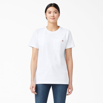 Women's Heavyweight Short Sleeve Pocket T-Shirt - White (WH)