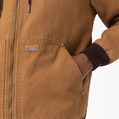 Hooded Bomber Jacket - Stonewashed Brown Duck (SBD)