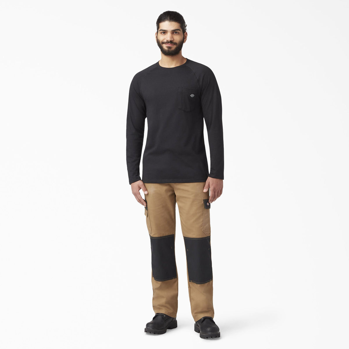 Cooling Long Sleeve Pocket T-Shirt - Black (BK)