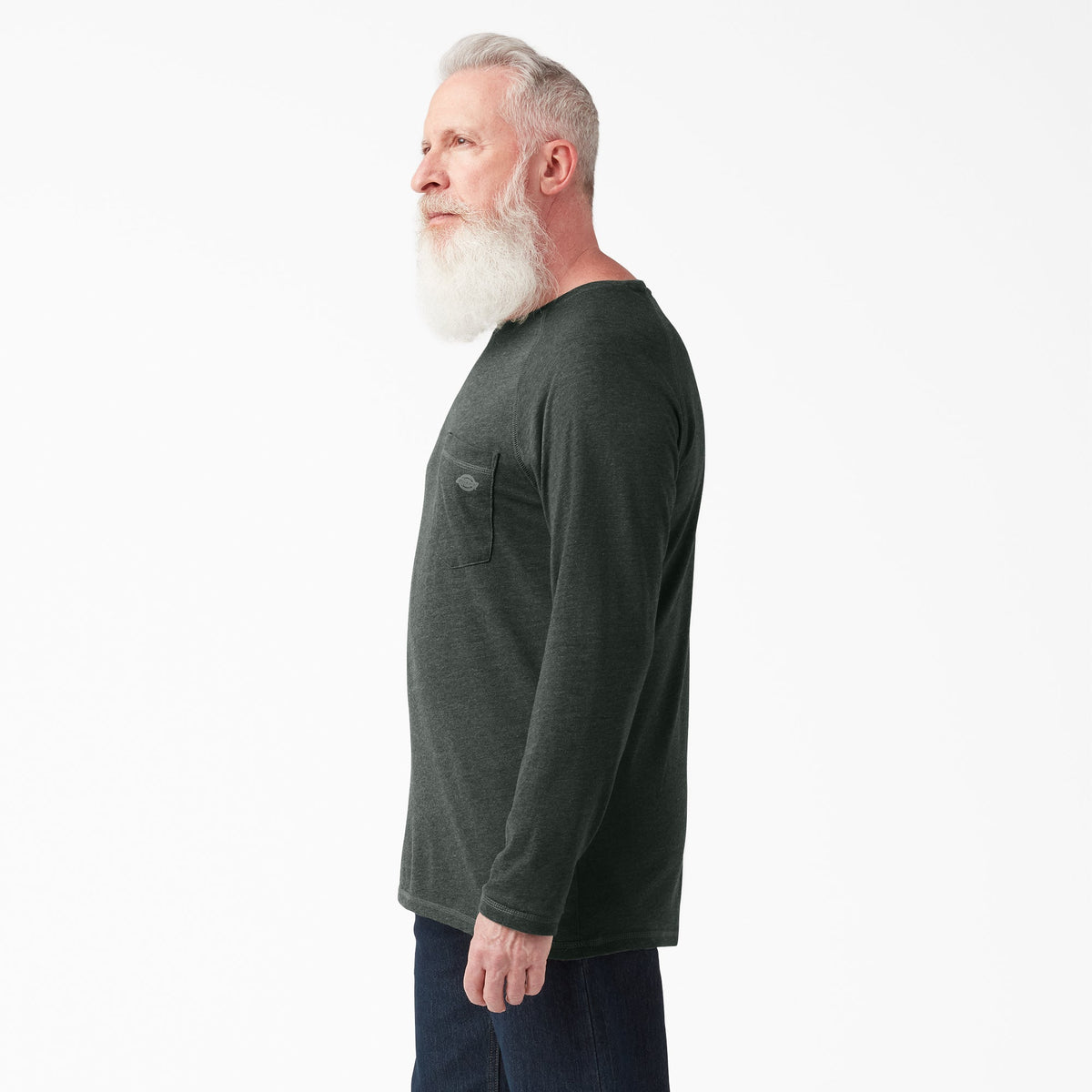 Cooling Long Sleeve Pocket T-Shirt - Hunter Green Heather (HNH)