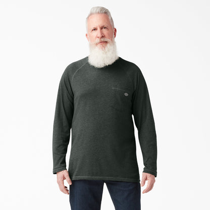 Cooling Long Sleeve Pocket T-Shirt - Hunter Green Heather (HNH)