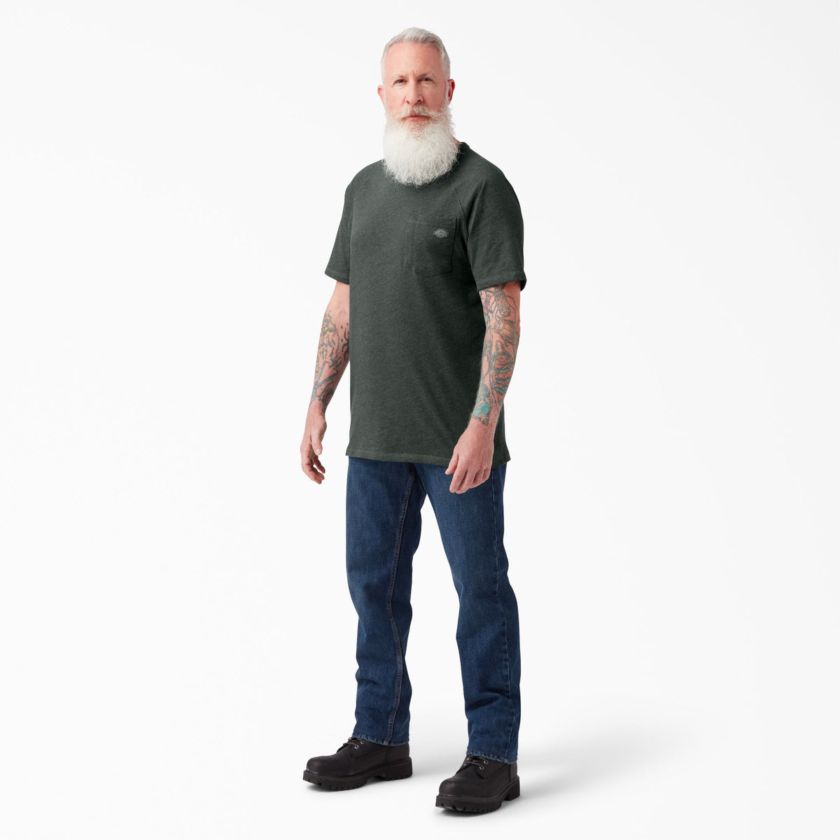 Cooling Short Sleeve Pocket T-Shirt - Hunter Green Heather (HNH)