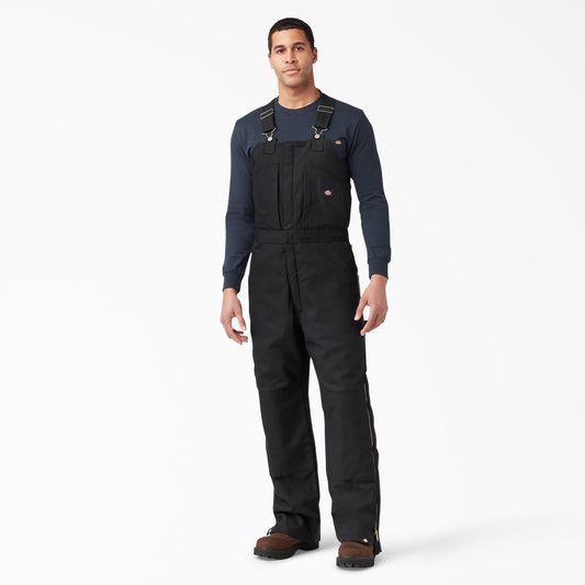 Duck Insulated Bib Overalls - Black (BK)