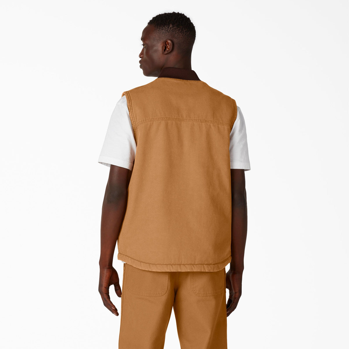 Stonewashed Duck High Pile Fleece Lined Vest - Stonewashed Brown Duck (SBD)