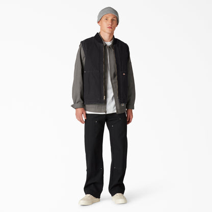 Stonewashed Duck High Pile Fleece Lined Vest - Stonewashed Black (SBK)
