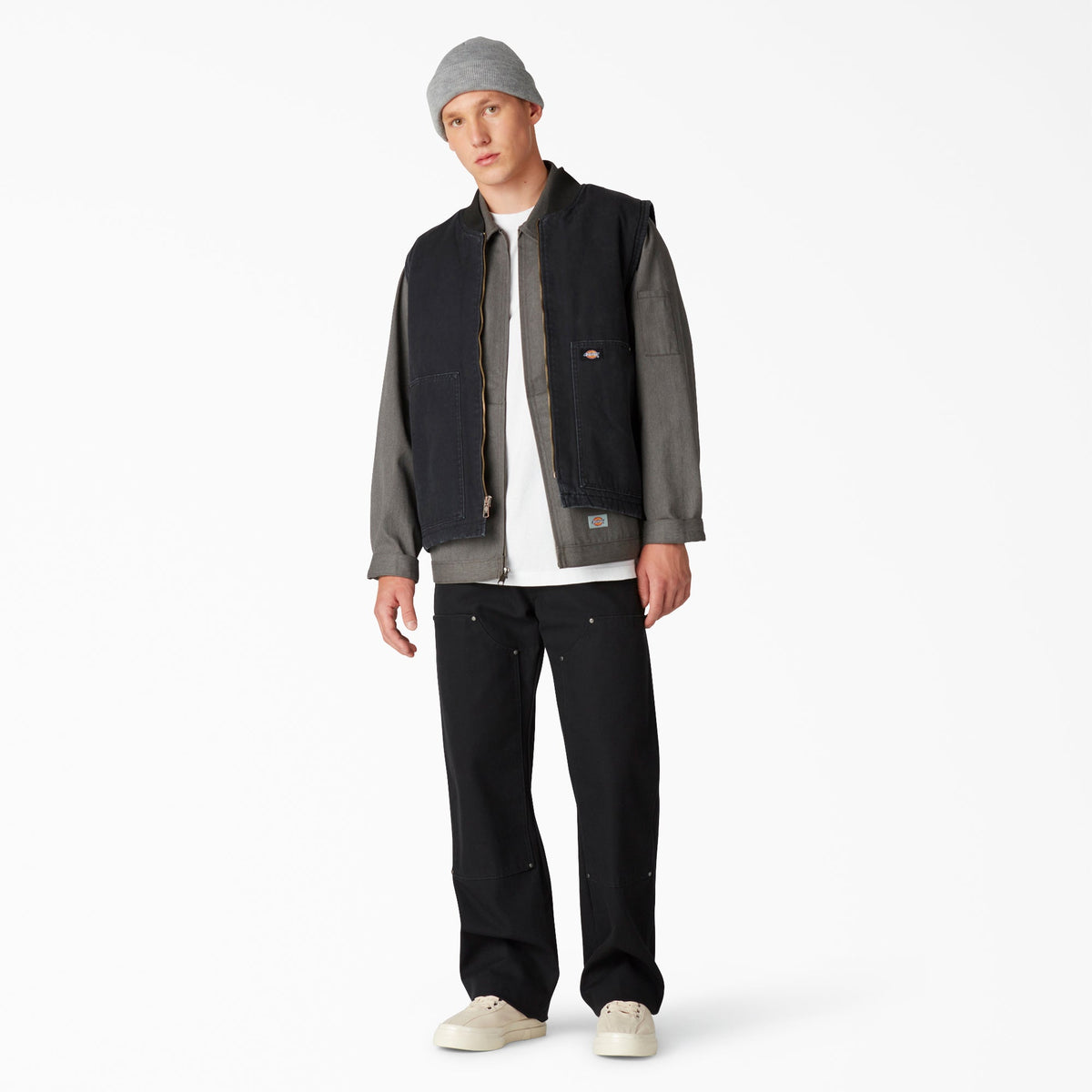 Stonewashed Duck High Pile Fleece Lined Vest - Stonewashed Black (SBK)