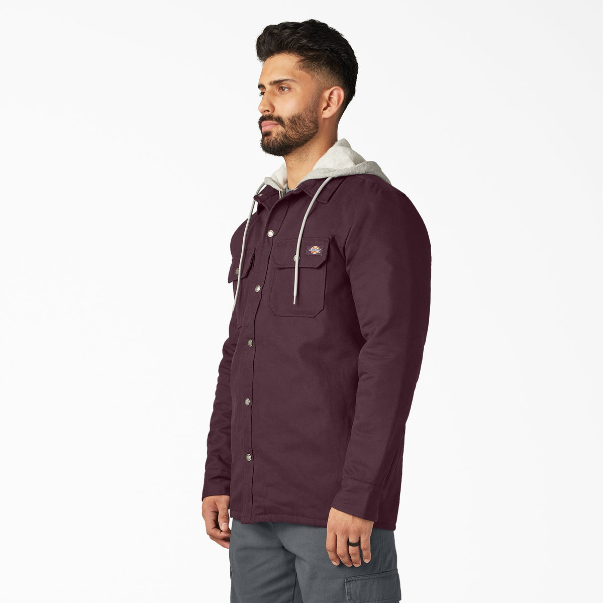 Duck Hooded Shirt Jacket - Maroon (MR)
