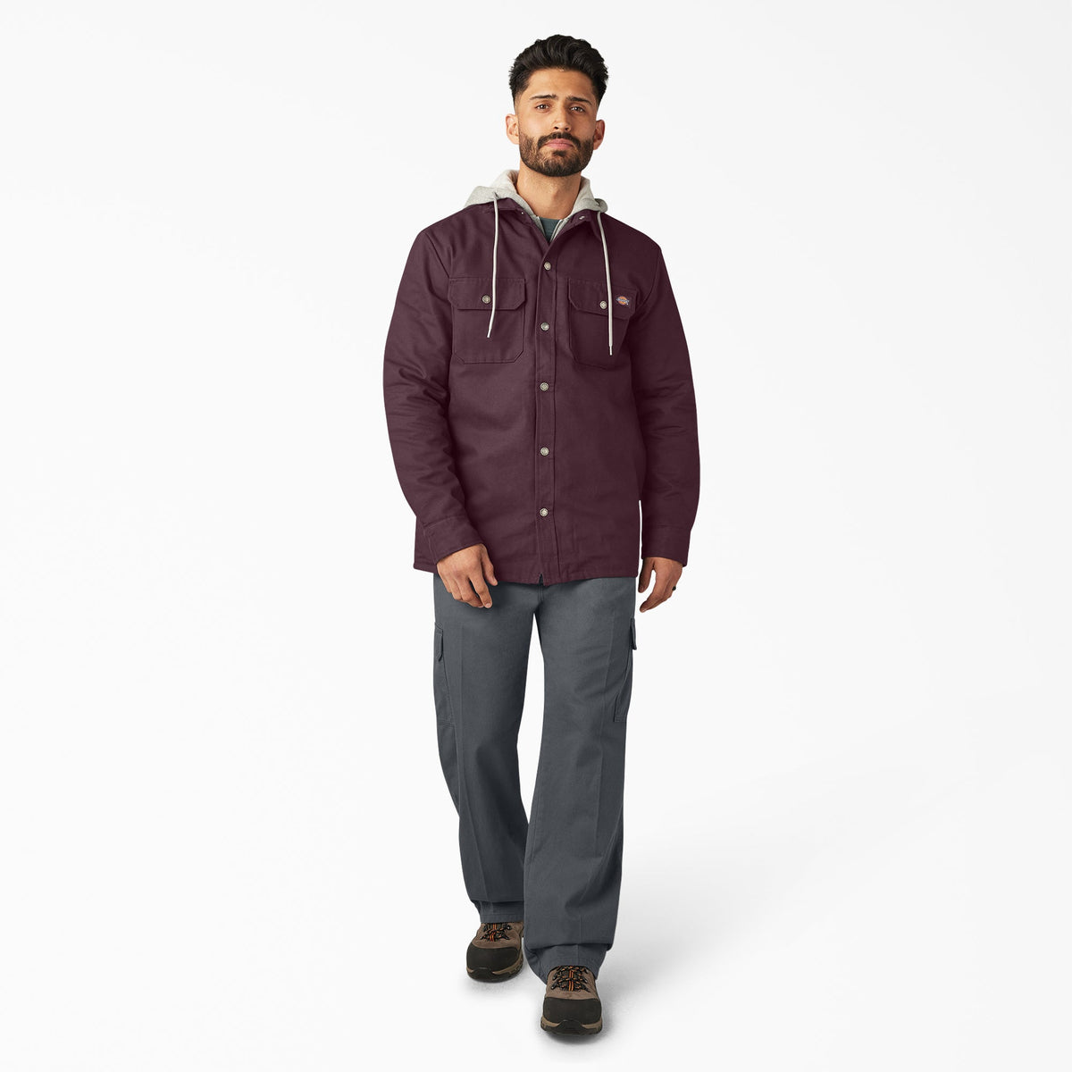 Duck Hooded Shirt Jacket - Maroon (MR)