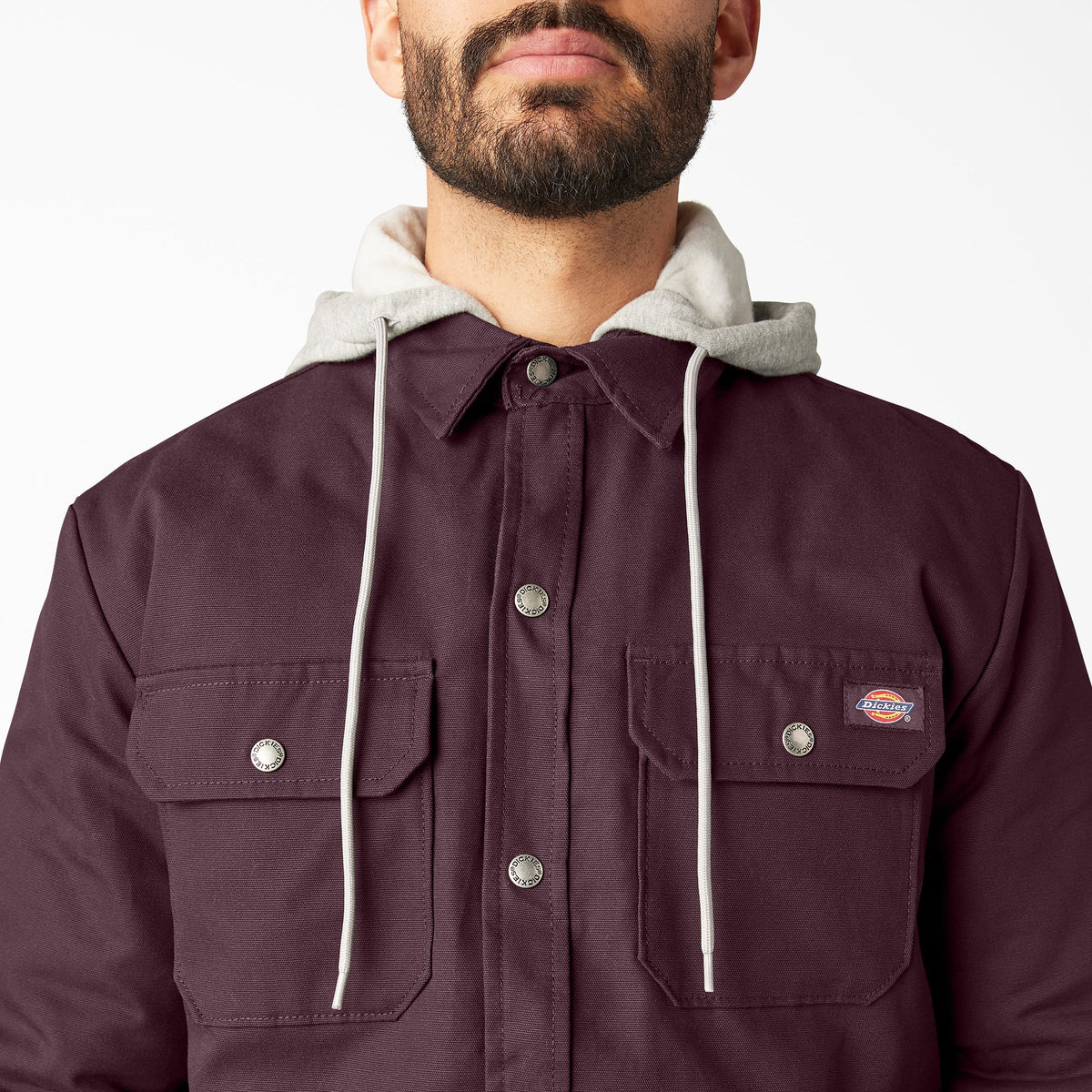 Duck Hooded Shirt Jacket - Maroon (MR)