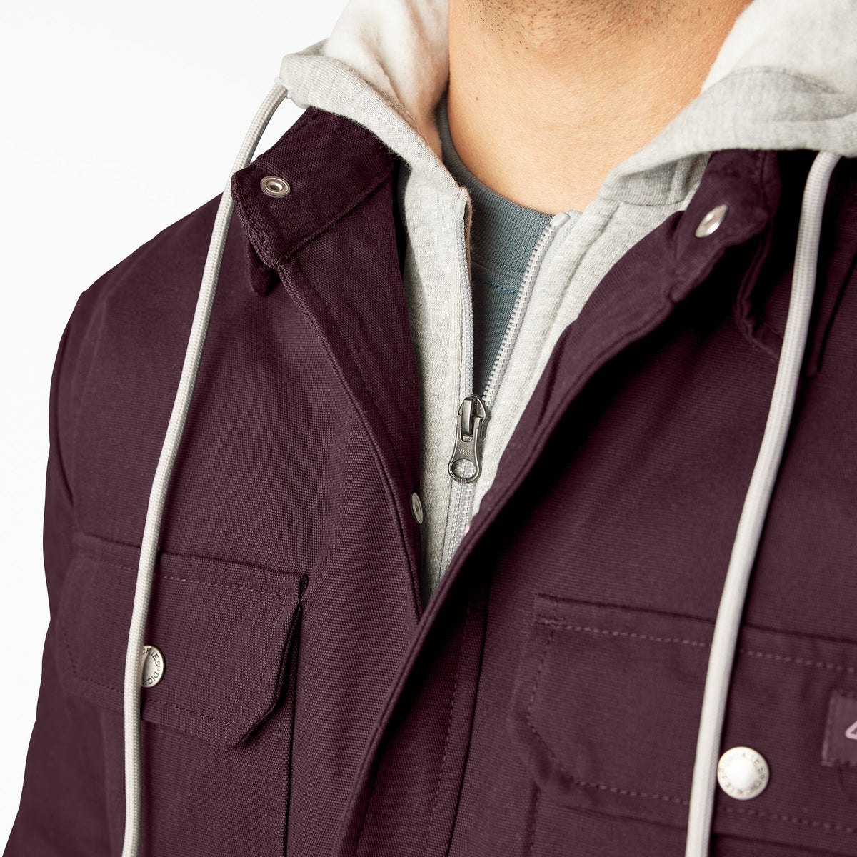 Duck Hooded Shirt Jacket - Maroon (MR)
