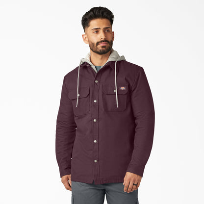 Duck Hooded Shirt Jacket - Maroon (MR)