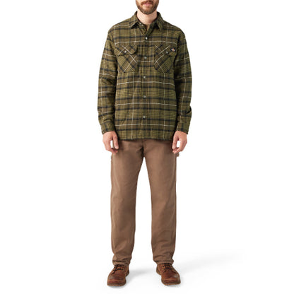 Water Repellent Fleece-Lined Flannel Shirt Jacket - Tactical Green (0GC)