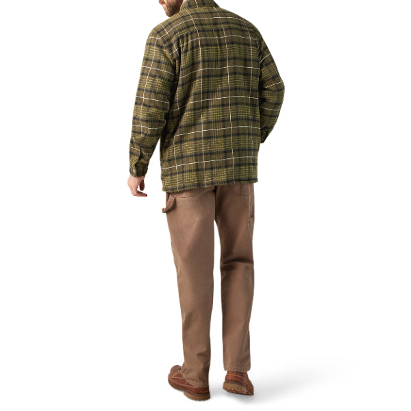 Water Repellent Fleece-Lined Flannel Shirt Jacket - Tactical Green (0GC)