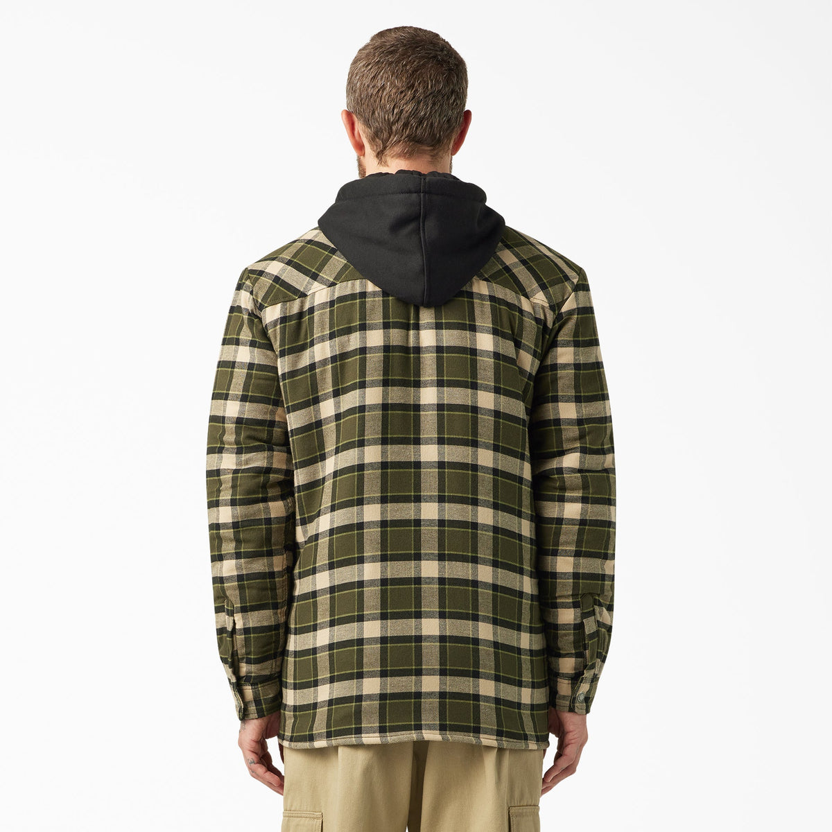 Water Repellent Flannel Hooded Shirt Jacket - Tactical Green (0GC)