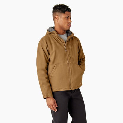 Duck Canvas High Pile Fleece Lined Jacket - Rinsed Brown Duck (RBD)