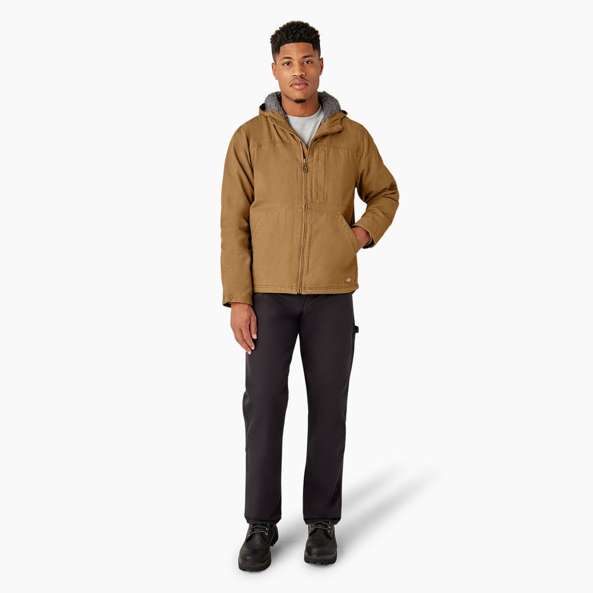 Duck Canvas High Pile Fleece Lined Jacket - Rinsed Brown Duck (RBD)